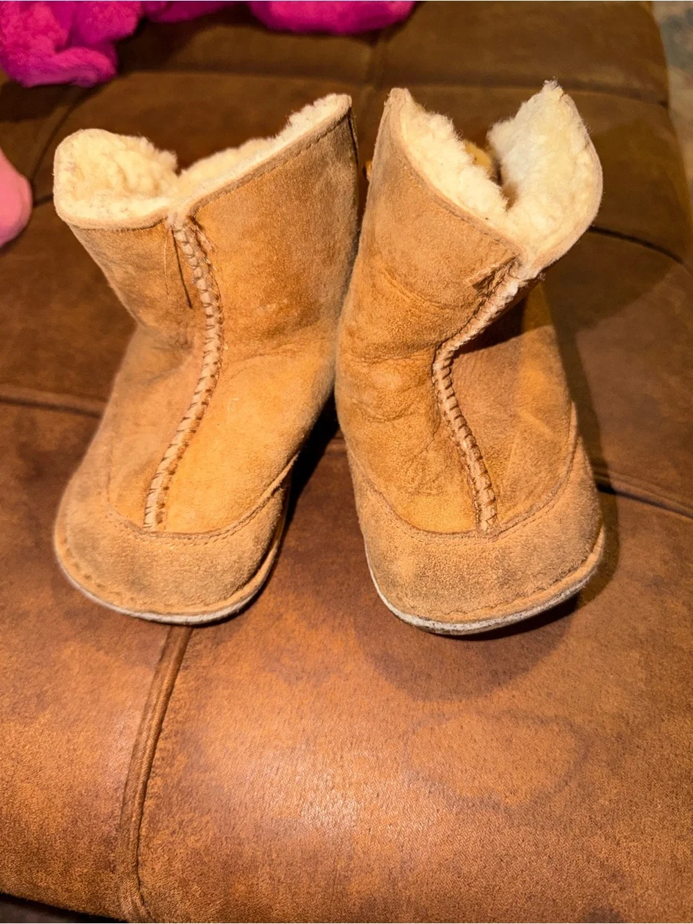 Ugg Toddler Shearling-Lined Suede Boots - Tan